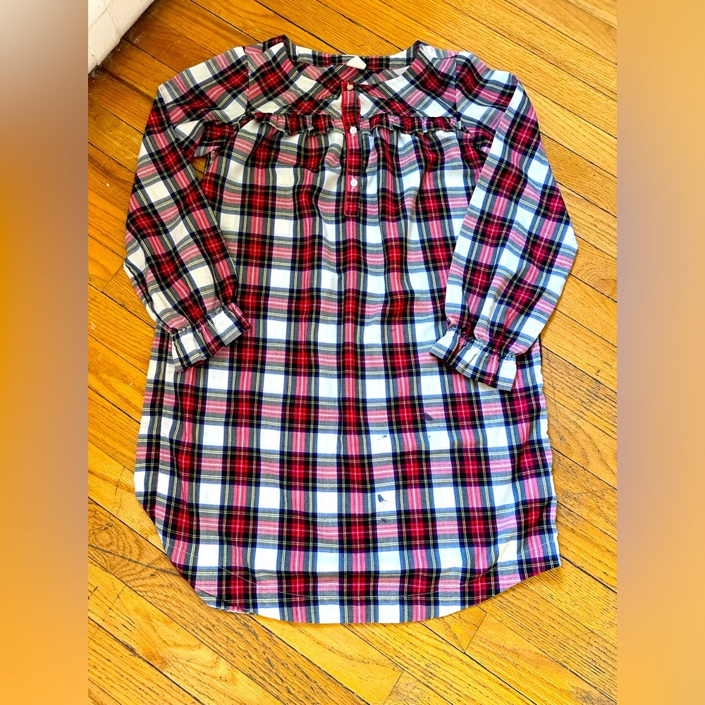 J.Crew girls plaid nightgown